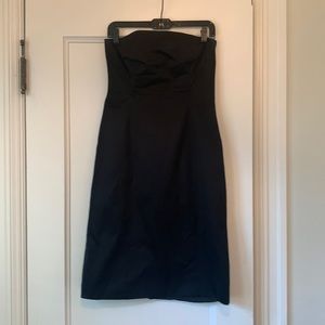 Michael Kors KORS brand black cotton knee length strapless dress